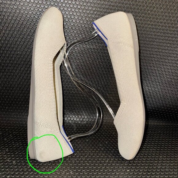 Rothys The Flat Beige Flax Birdseye Round Toe Slip on Shoe Women’s Size 10.5 - Picture 4 of 8